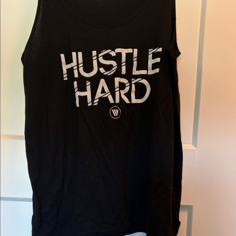 Black 'Hustle Hard' Graphic Tank Top - Picture 2 of 2